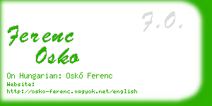 ferenc osko business card